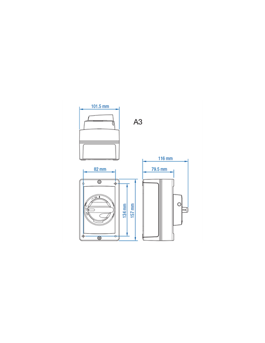 Altech KEA360UL Y/R 60A - Non-Fused Aluminum Enclosed Motor Disconnect Switch