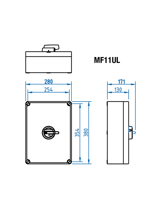 Altech KEM4100UL98 Y/R UL98 Motor Disconnect Switch - Polycarbonate Enclosure
