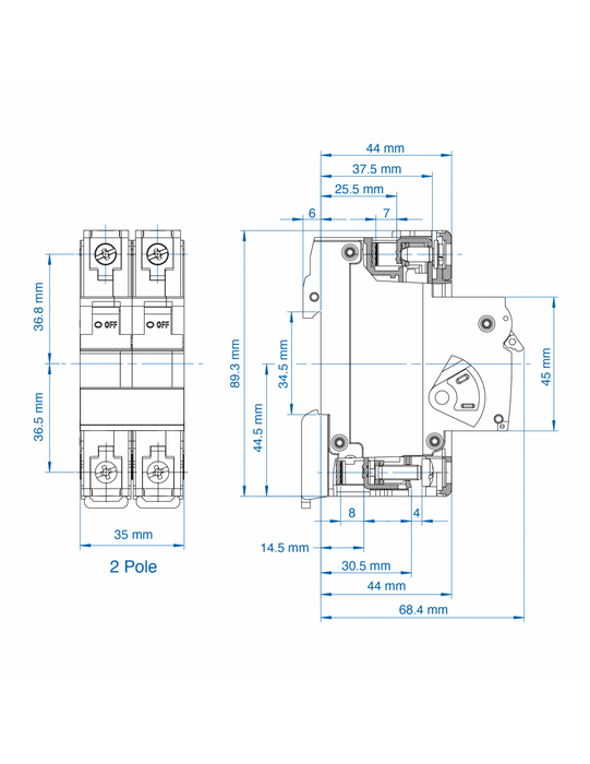 Altech 2D25UR ﻿﻿UL1077 Recognized Supplementary Protector