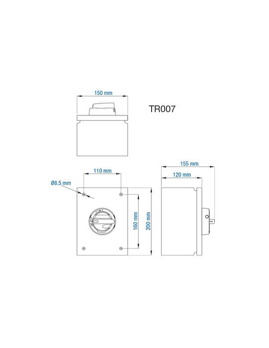 Altech KET325UL 25A - Non-Fused Sheet Metal Enclosed Motor Disconnect Switch