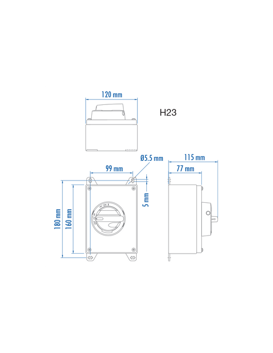 Altech KER425UL Y/R 25A - Non-Fused Stainless Steel Enclosed Motor Disconnect Switch