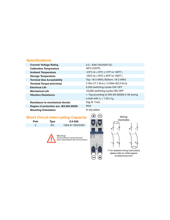 Altech 2D30DL UL489 Miniature Molded Case Circuit Breaker