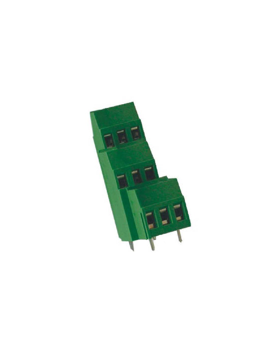 Altech MVTB-253 PCB Terminal Block, 10.16mm, 9 Pole, Trpl Level, Green