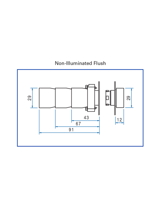 Altech 2AF6 Flush Momentary - Non-Illuminated Metal Operator