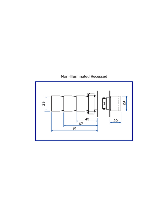 Altech 2AF1RH Recessed Momentary - Non-Illuminated Metal Operator