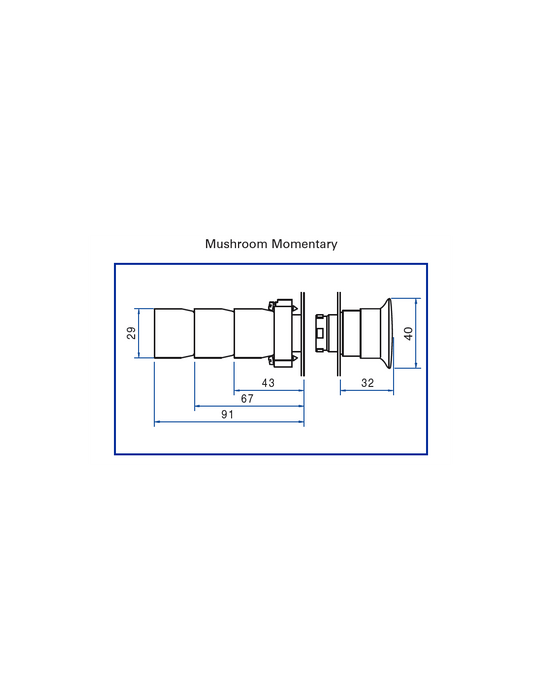 Altech 2AM4 Mushroom Momentary - Non-Illuminated Metal Operator