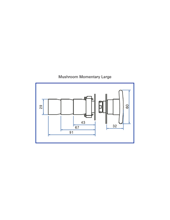 Altech 2AMJ3 Mushroom Momentary Large- Non-Illuminated Metal Operator