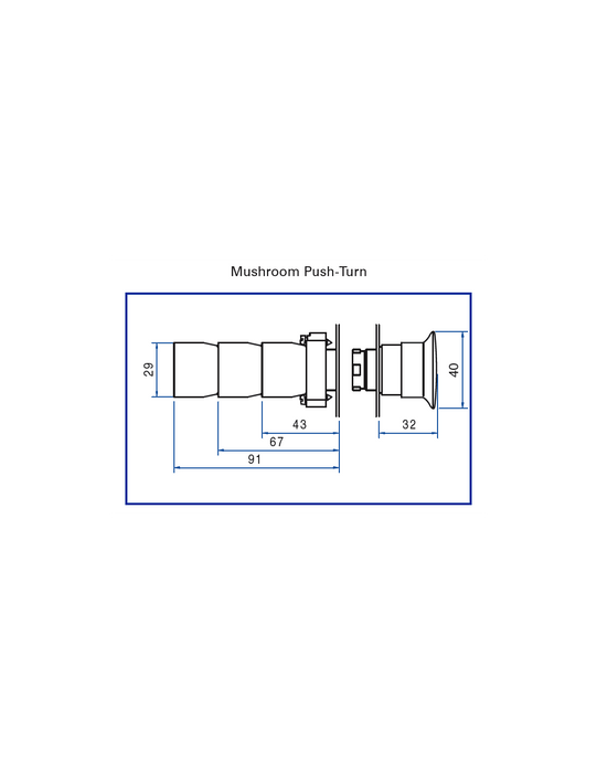 Altech 2AML1 Mushroom Push-Turn - Non-Illuminated Metal Operator