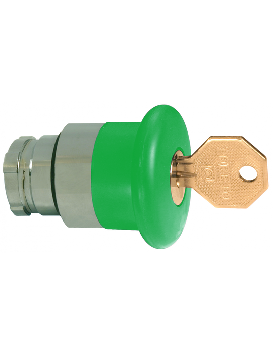 Altech 2AMLKB3 Mushroom with Key Release - Non-Illuminated Metal Operator