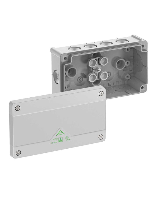 Altech 802-402-01 Abox 025/2 - , Polypropylene Gray Empty Enclosure, 5 Pole Terminal