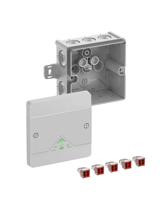 Altech 804-421-01 Abox 040AB - , Polypropylene Gray Enclosure, 5x5 Pole Push-in Terminals