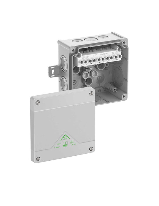Altech 806-421-01 Abox 060AB - , Polypropylene Gray Enclosure, 5 Pole High-set Terminal