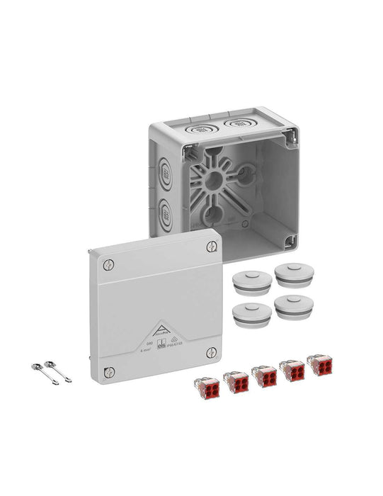 Altech 404-420-01 Abox Pro 040 - , Polycarbonate Gray Enclosure, 5x5 Pole Push-in Terminals
