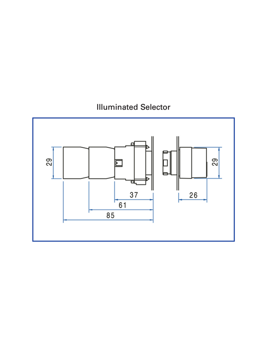 Altech 2ASL3LB-2-110 LED Illuminated Metal Selector Switch Operators