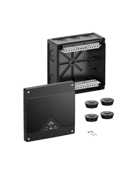 Altech 416-020-01 Abox Pro 160 - , Polycarbonate Black Enclosure, 5x5 Pole High-set Terminal