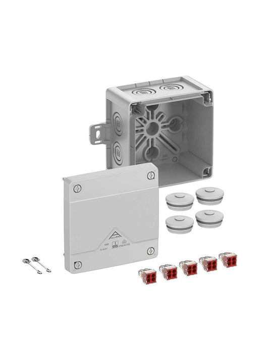 Altech 404-421-01 Abox Pro 040AB - ,Polycarbonate Gray Enclosure, 5x5 Pole Push-in Terminals