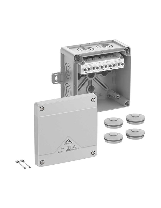 Altech 406-421-01 Abox Pro 060AB - , Polycarbonate Gray Enclosure, 5x5 Pole High-set Terminal