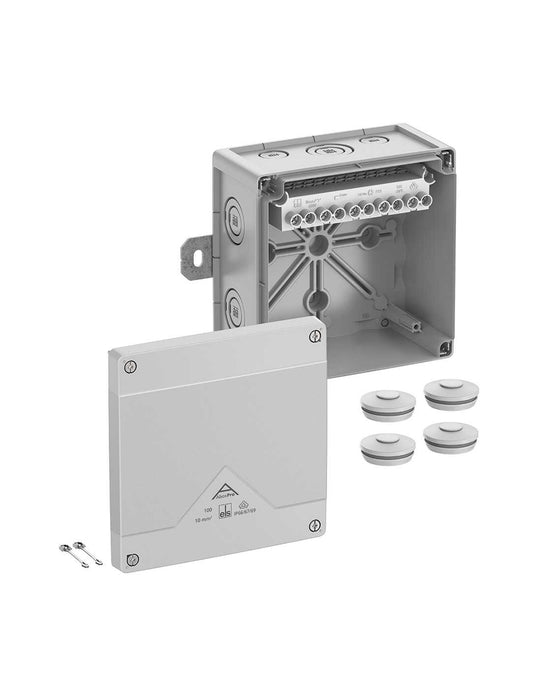 Altech 410-421-01 Abox Pro 100AB - , Polycarbonate Gray Enclosure, 5x5 Pole High-set Terminal