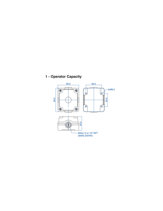 Altech 2048A10 Aluminum Enclosures for 22mm Operators