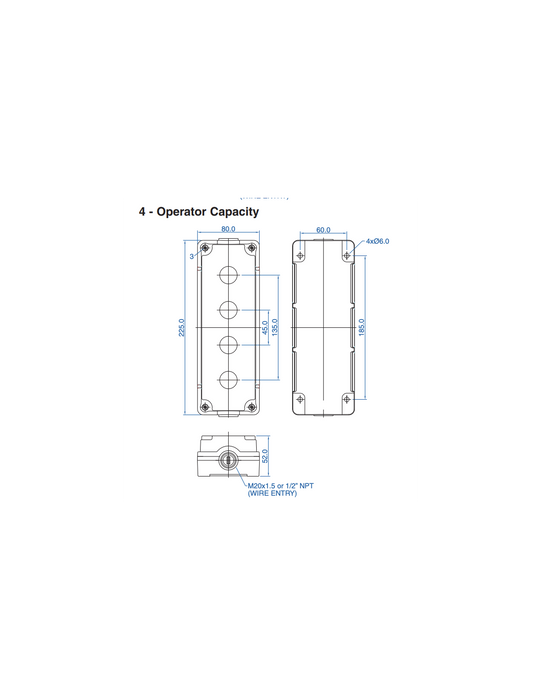 Altech 2020G10 Aluminum Enclosures for 22mm Operators