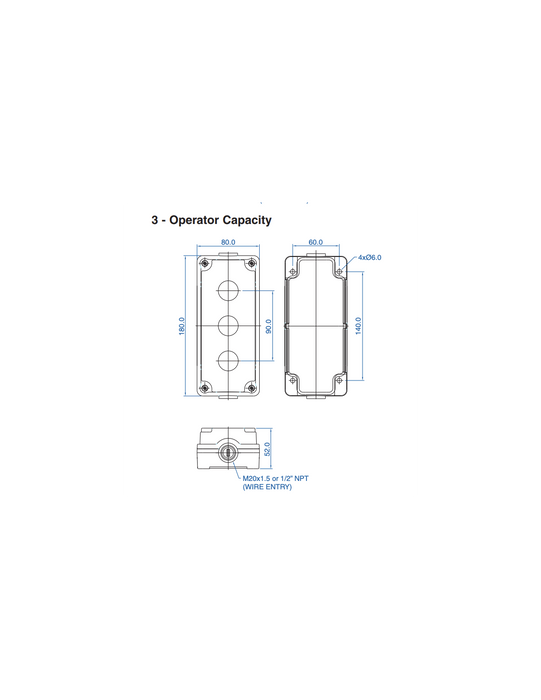 Altech 2032E10 Aluminum Enclosures for 22mm Operators