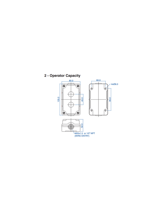 Altech 2051C10 Aluminum Enclosures for 22mm Operators