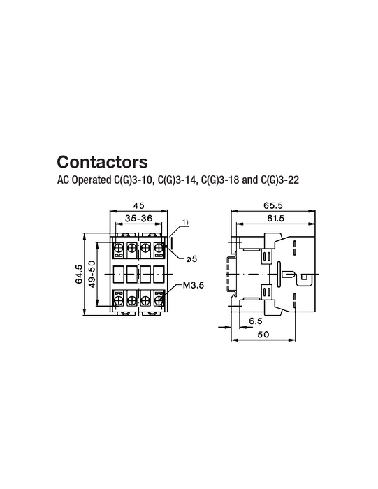 Altech A16PC3-22ND10-DC24V PC Series Contactors - 22A Frame (1 Phase, 3 Phase)