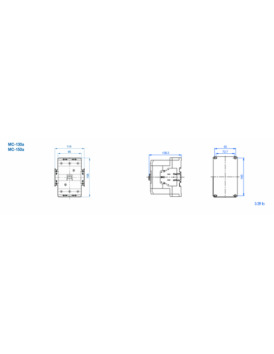 Altech MC-150A-AC500V MC Series Contactors - 3 Pole 150AF Frame AC