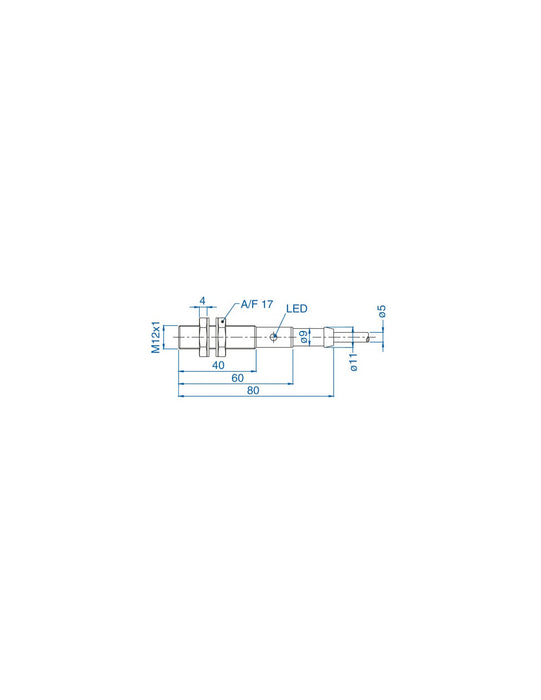 Altech AIS12F02UP024-2M M12 Flush Mount Cylindrical Sensor, DC - 3 WIRE-STANDARD