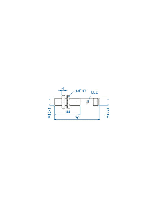 Altech AIS12F02AN024-Q65 M12 Flush Mount Cylindrical Sensor, DC - 3 WIRE-STANDARD