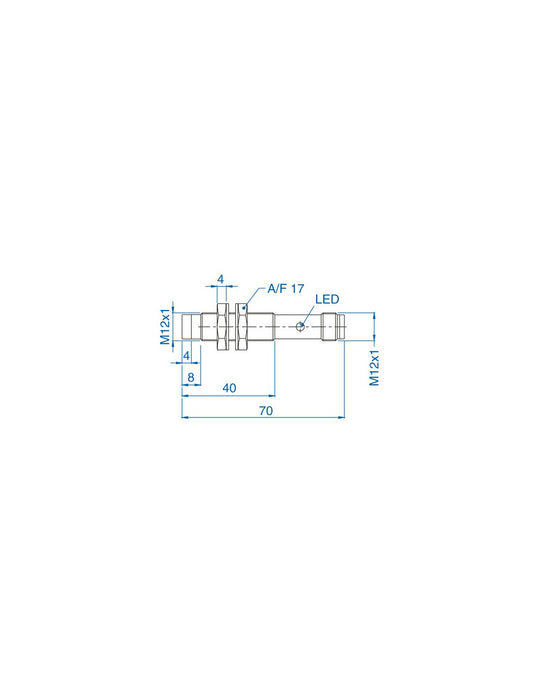 Altech AIS12N04UP024-Q65 M12 Non-Flush Mount Cylindrical Sensor, DC - 2 WIRE-STANDARD