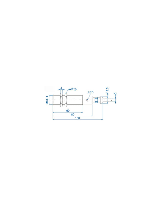 Altech AIS18F05AP024-2M M18 Flush Mount Cylindrical Sensor, DC - 3 WIRE-STANDARD