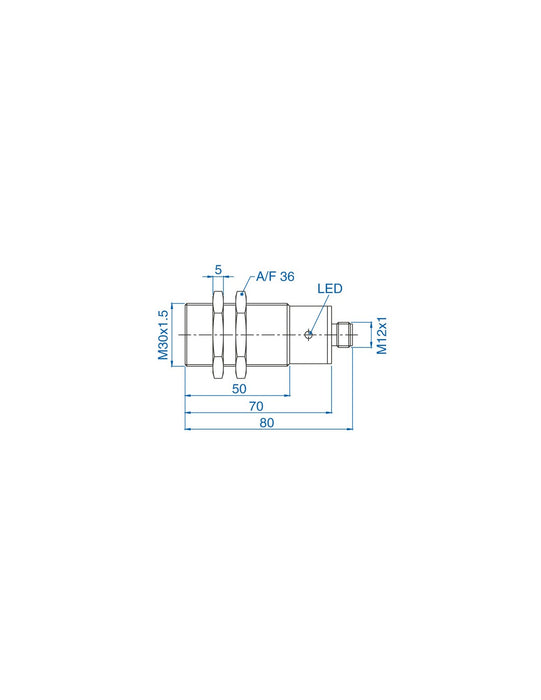 Altech AIS30F10AN024-Q65 M30 Flush Mount Cylindrical Sensor, DC - 3 WIRE-STANDARD