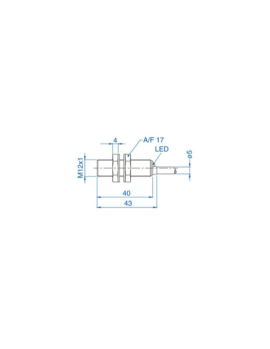 Altech AIK12F02AP024-2M M12 Flush Mount Cylindrical Sensor, DC - 3 WIRE- SHORT BODY