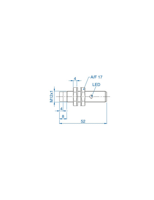 Altech AIK12N04AP024-Q65 M12 Non-Flush Mount Cylindrical Sensor, DC - 3 WIRE- SHORT BODY