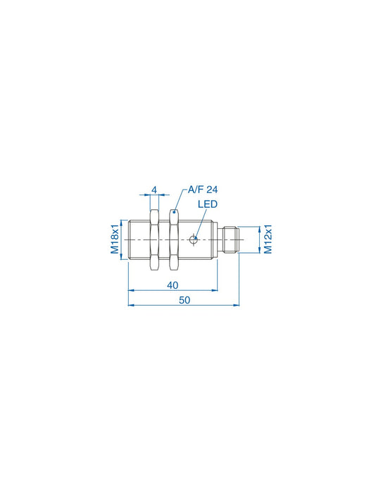 Altech AIK18F05AP024-Q65 M18 Flush Mount Cylindrical Sensor, DC - 3 WIRE- SHORT BODY