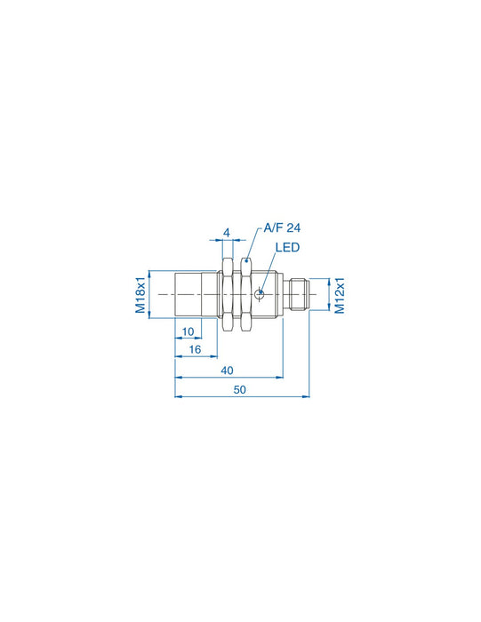 Altech AIK18N08AP024-Q65 M18 Non-Flush Mount Cylindrical Sensor, DC - 3 WIRE- SHORT BODY