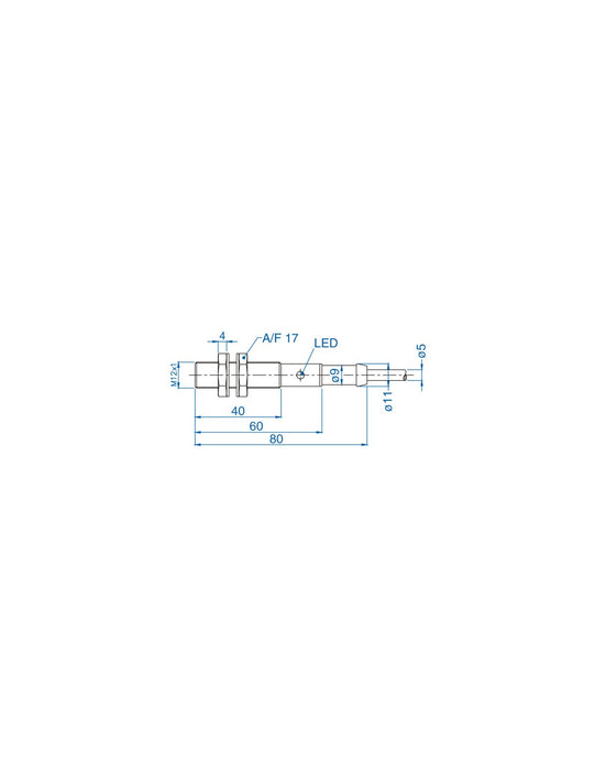 Altech AIS12F02AD024-2M M12 Flush Mount Cylindrical Sensor, DC - 2 WIRE- STANDARD