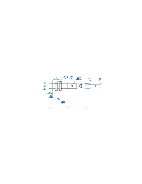 Altech AIS12N04AD024-2M M12 Non-Flush Mount Cylindrical Sensor, DC - 2 WIRE- STANDARD