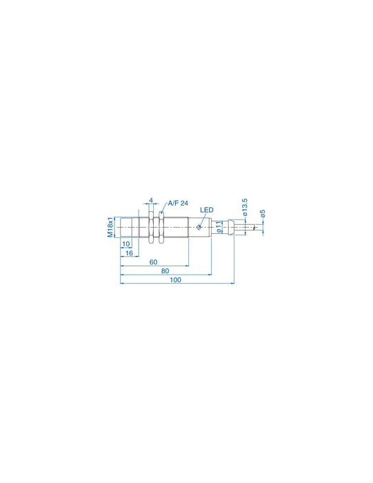 Altech AIS18N08AW220-2M M18 Non-Flush Mount Cylindrical Sensor, DC - 2 WIRE- STANDARD