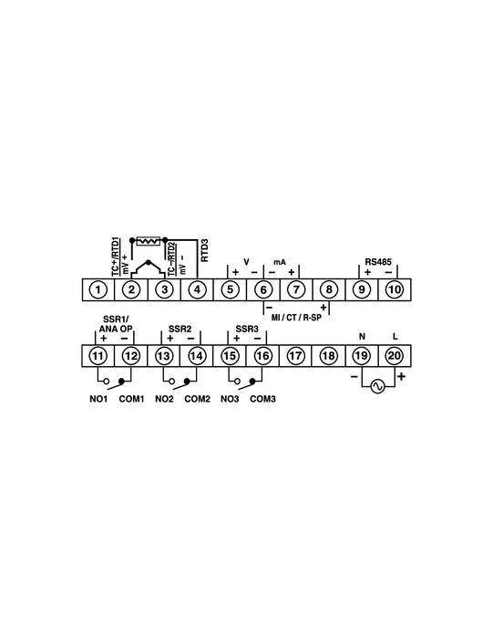 Altech PID110-0-0-01-CU Advanced Dual Display, 3 Outputs Temperature Controllers