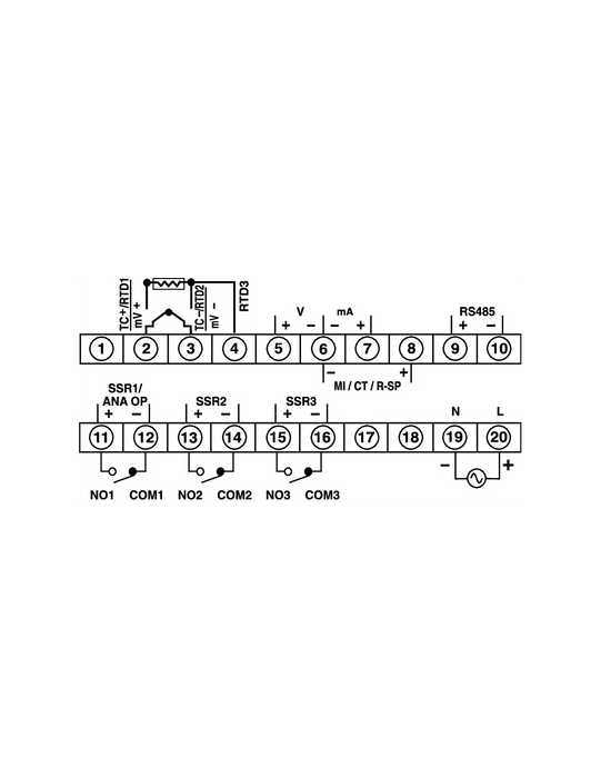 Altech PID330-1-0-01-CU Advanced Dual Display, 3 Outputs Temperature Controllers