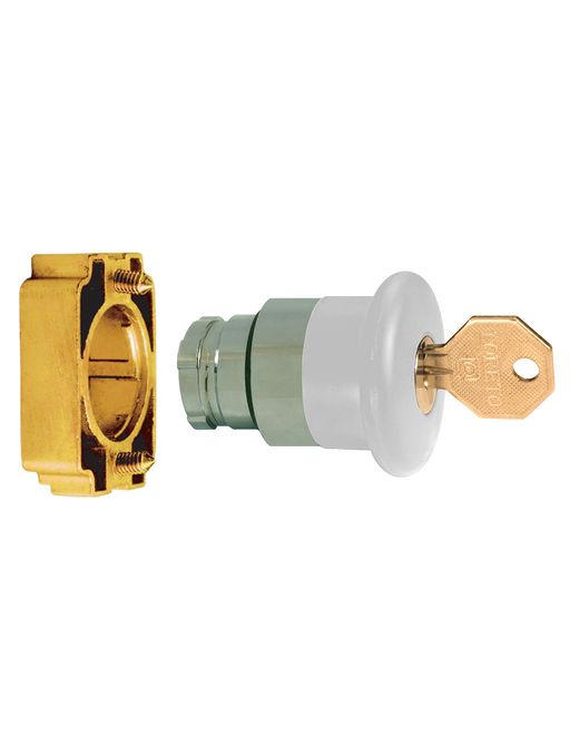 Altech 2AMLKB1 Mushroom with Key Release - Non-Illuminated Metal Operator
