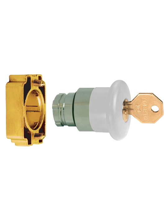 Altech 2AMLKB1 Mushroom with Key Release - Non-Illuminated Metal Operator