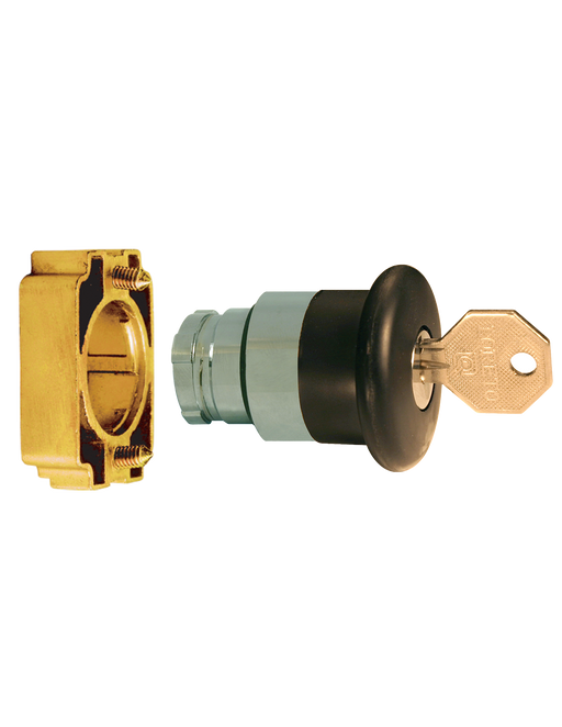 Altech 2AMLKB2 Mushroom with Key Release - Non-Illuminated Metal Operator