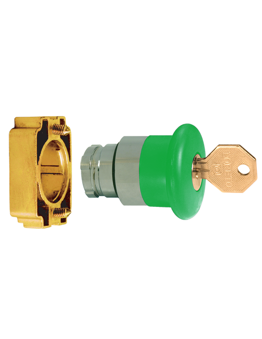 Altech 2AMLKB3 Mushroom with Key Release - Non-Illuminated Metal Operator