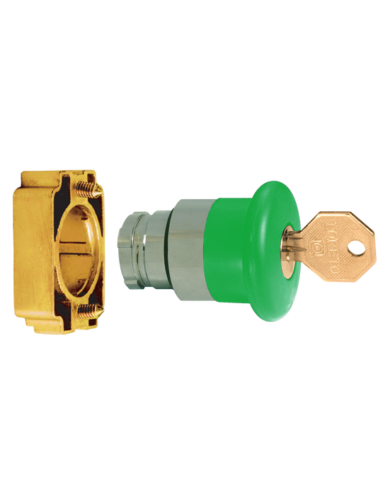 Altech 2AMLKB3 Mushroom with Key Release - Non-Illuminated Metal Operator