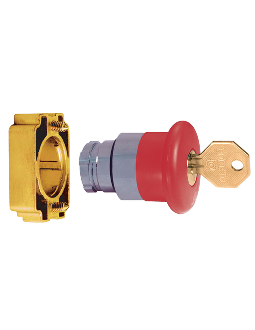 Altech 2AMLKB4 Mushroom with Key Release - Non-Illuminated Metal Operator