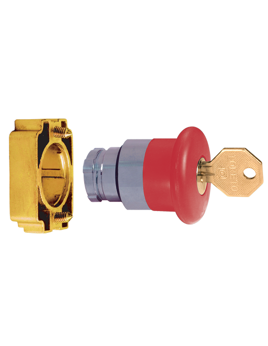 Altech 2AMLKB4 Mushroom with Key Release - Non-Illuminated Metal Operator