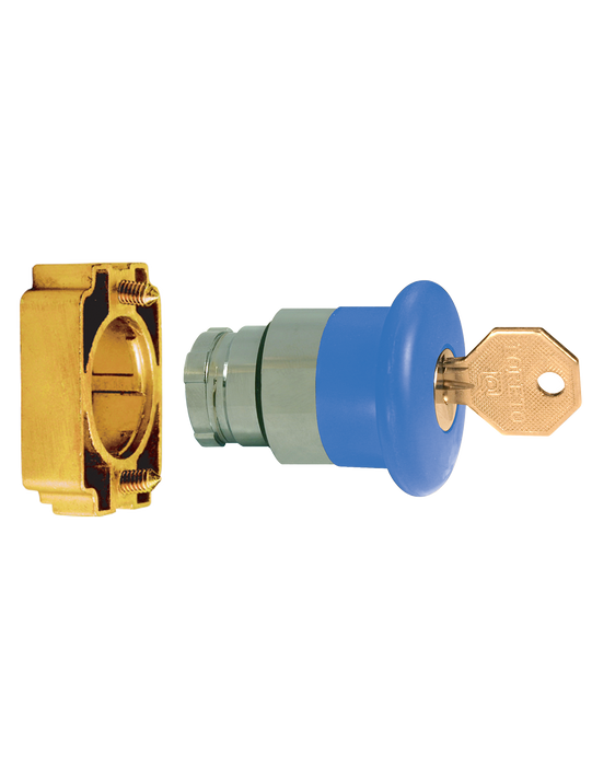 Altech 2AMLKB6 Mushroom with Key Release - Non-Illuminated Metal Operator